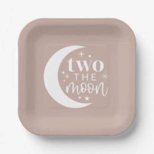 Two The Moon Blush Paper Plate