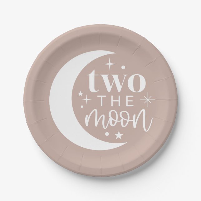 Two The Moon Blush Paper Plates (Front)