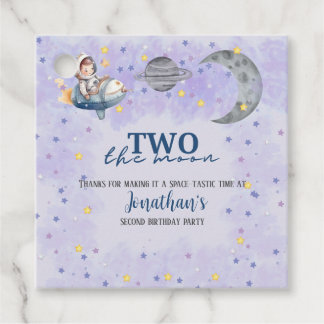 Two The Moon Boy Space Rocket 2nd Birthday  Favour Tags