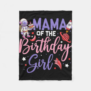 Two the moon mama of the birthday girl astronaut fleece blanket