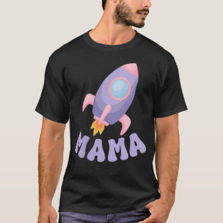 Two The Moon Mama Of The Birthday Girl Astronaut T-Shirt
