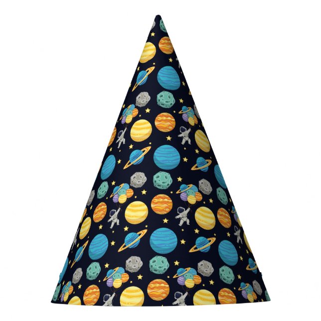 Two the moon  Moon and stars Astronaut Birthday Party Hat (Front)