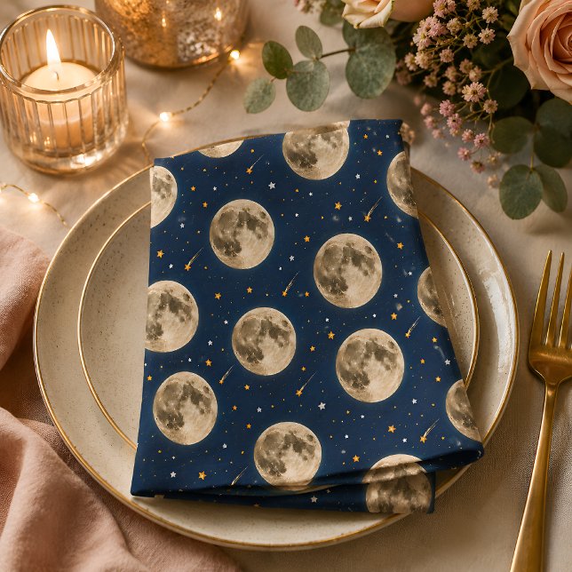 Two The Moon Napkins Space Birthday Party (Creator Uploaded)