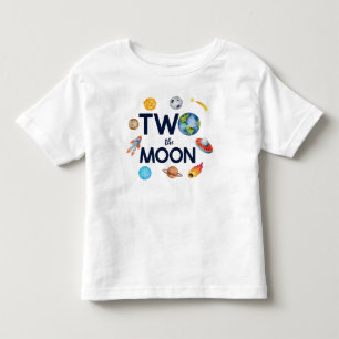 Two The Moon Outer Space Planet 2nd Birthday Party Toddler T-Shirt