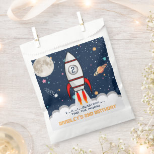 Two the Moon Rocket Ship 2nd Birthday Party Favour Bags