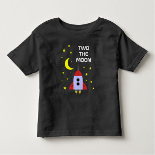 Two The Moon Rocket Ship 2nd Birthday Toddler T-Shirt