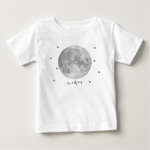 Two the Moon Silver 2nd Birthday Boy Baby T-Shirt