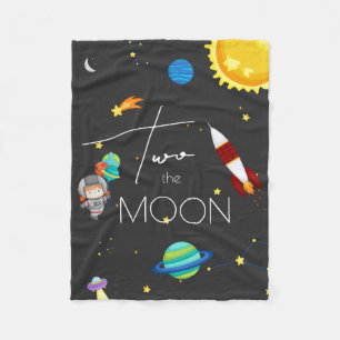Two the Moon Space Theme Fleece Blanket