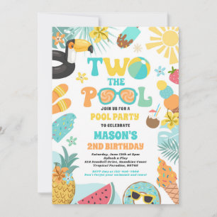 Two The Pool Summer 2nd Birthday Pool Party Invitation