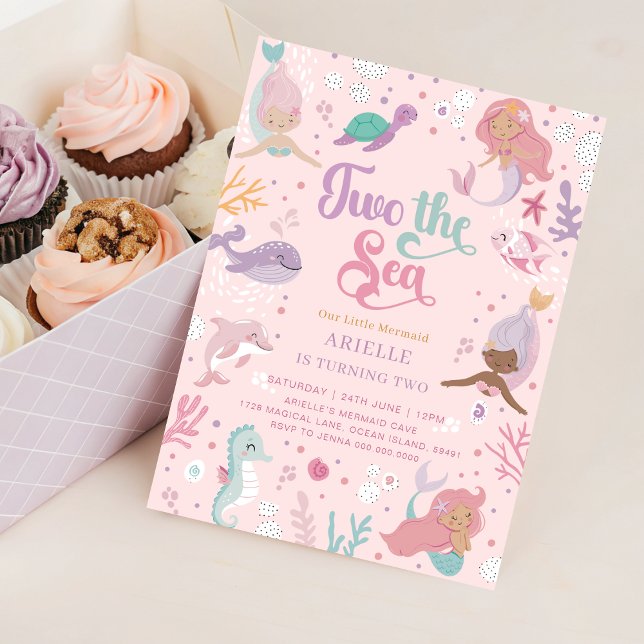 Two the Sea Birthday Invitation. Editable Mermaid  Invitation (Creator Uploaded)