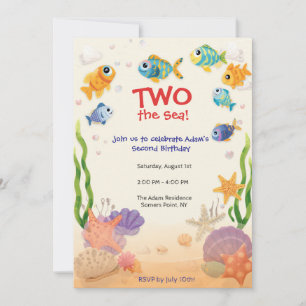 Two the Sea Birthday invitation Toddler Birthday