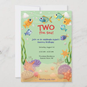 Two the Sea Birthday invitation Toddler Birthday