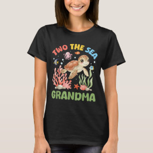 Two The Sea Grandma 2nd Birthday Sea Turtle Girl T-Shirt