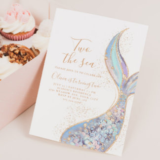 TWO the Sea Mermaid 2nd Birthday Invitation