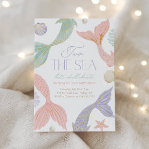 Two the Sea Mermaid 2nd Birthday Party Invitation