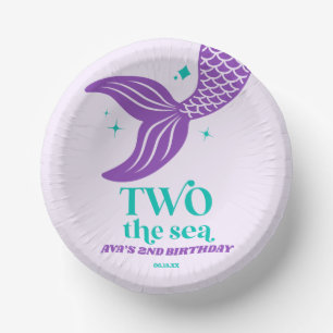 TWO The Sea Mermaid 2nd Second Birthday Party Paper Plate