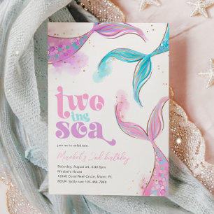 Two the Sea Mermaid Birthday Invitation