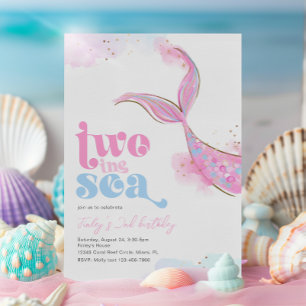 Two the Sea Mermaid Birthday Invitation