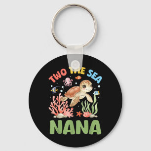 Two The Sea Nana 2nd Birthday Sea Turtle Girl Boy Key Ring