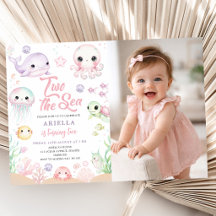 Two The Sea Ocean Animals 2nd Birthday Photo