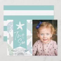Two the Sea Starfish Turquoise 2nd Birthday Photo