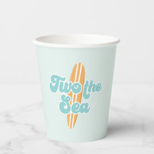 Two the Sea Surf Beach 2nd Birthday Paper Cups
