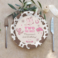 Two the West Cowgirl pink brown 2nd birthday party