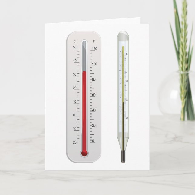 Two Thermometers Greeting Cards (Front)