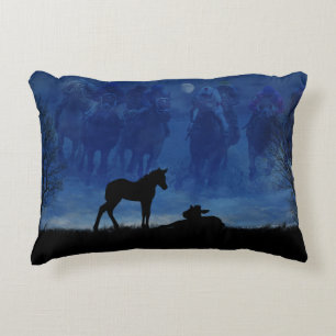 Two Thoroughbred Racehorse Foals Throw Pillow