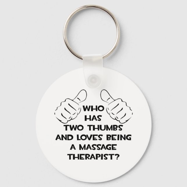 Two Thumbs .. Massage Therapist Key Ring (Front)