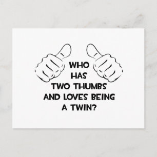 Two Thumbs .. Twin Postcard