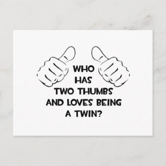 Two Thumbs .. Twin Postcard