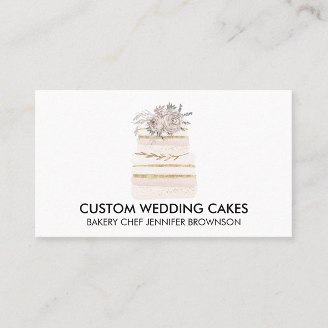 Two tier wedding Cake Bakery Pastry Business Card (Front)
