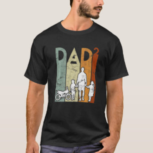 Two Times Dad Motorcycle Father Dad 2 Kids Father  T-Shirt