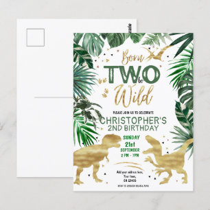 TWO to be WILD Dinosaur Theme Birthday Party  Postcard