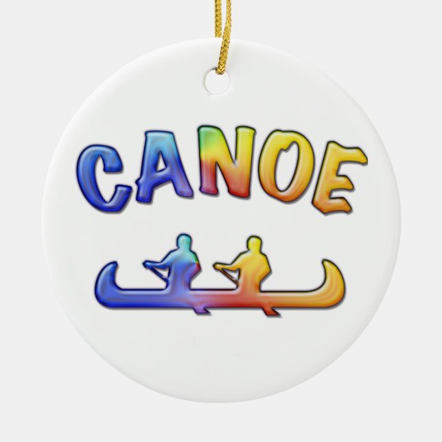 Two to Canoe Ceramic Tree Decoration (Front)