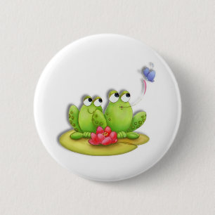 Two Toads in Love! 6 Cm Round Badge