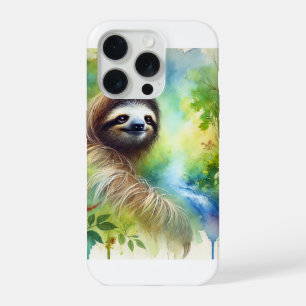 Two Toed Sloth 040924AREF136 - Watercolor iPhone 15 Pro Case