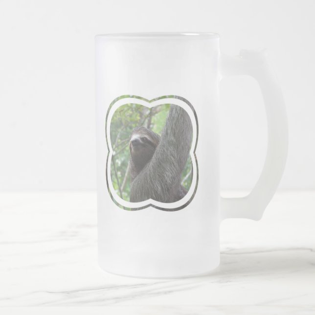 Two Toed Sloth Frosted Beer Mug (Right)