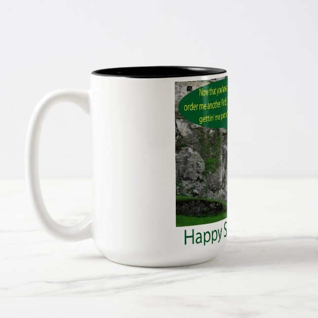 two tone 15 oz mug.  happy st. patrick's day.  iri Two-Tone coffee mug (Left)