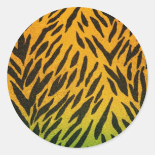 Two Tone Animal Print Classic Round Sticker