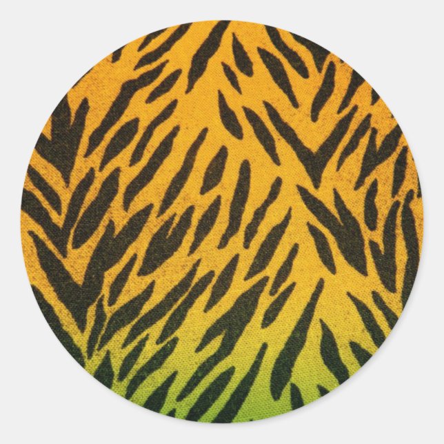 Two Tone Animal Print Classic Round Sticker (Front)