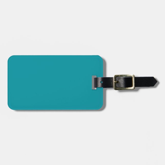 Two-Tone Aqua Teal Luggage Tag (Front Horizontal)