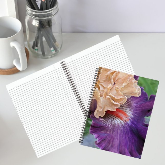 Two-Tone Bearded Iris Bloom Floral Notebook (In Situ)