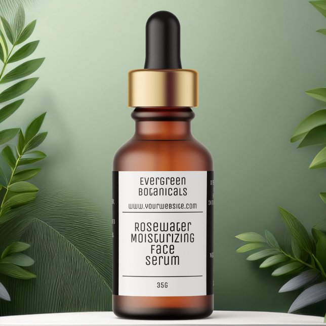 two tone black & white modern dropper bottle label (Creator Uploaded)