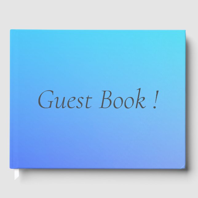 Two Tone Blue Colour Combination   Guest Book (Front)