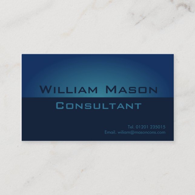 Two Tone Blue Gradient, Professional Business Card (Front)