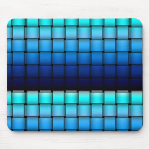 Two Tone Blue Plaided Mouse Mat