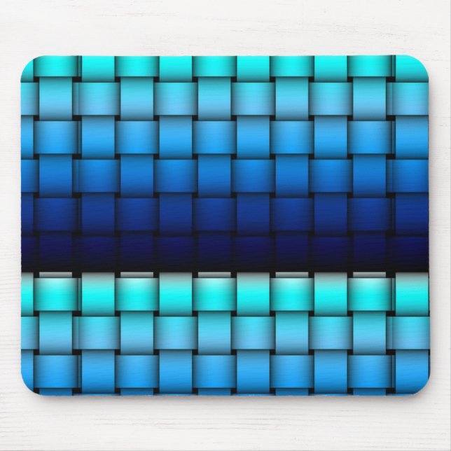 Two Tone Blue Plaided Mouse Mat (Front)