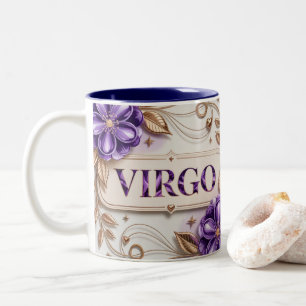 Two Tone Blue White Cream Purple Virgo Mug